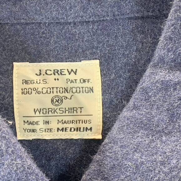 J.CREW Men's Navy Heathered Classic-Fit Elbow Patch Button-Up Workshirt SZ M - Picture 7 of 9